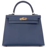 Hermès Kelly 25 Sellier Epsom Bleu Navy Gold HW - High-End Inspired