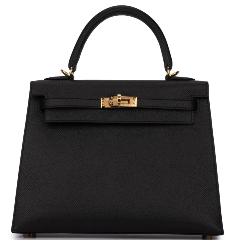 Hermès Kelly 25 Sellier Epsom Noir Gold HW - Best Replica