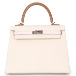 Hermès Kelly 25 Sellier Epsom Tri-Colour Palladium HW - Artisan-Grade Dupes