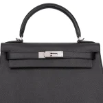 Hermès Kelly 28 Epsom Noir Palladium HW - Best Replica