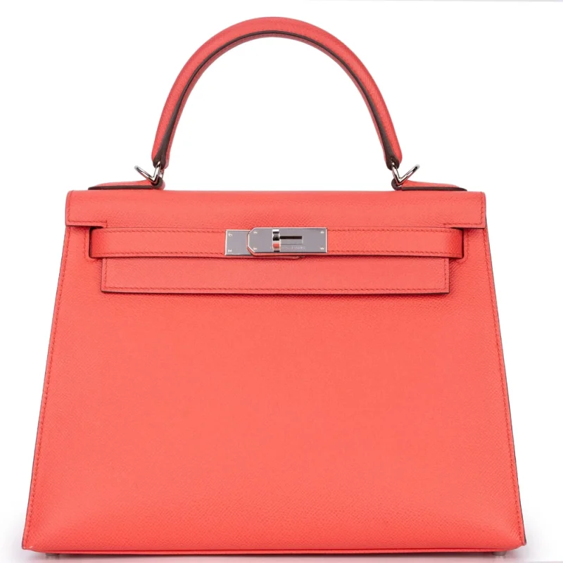 Hermès Kelly 28 Epsom Rose Texas Palladium HW - High-End Inspired