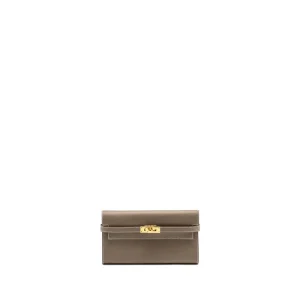 Hermès Kelly Long Wallet Etoupe Epsom Gold HW Dupes