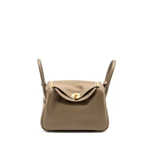 Shop Hermès Lindy 26 Etoupe Clemence Gold HW - Replica