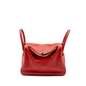 Hermès Lindy 30 Red Swift Silver HW - Premium Replica