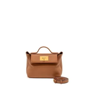 Hermès Mini 24/24 24/24-21 Gold Evercolor/Swift Gold HW - Mirror Quality Replicas