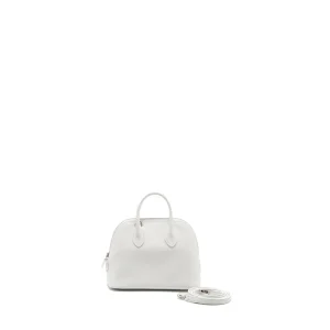 Hermès Mini Bolide New White Evercolor Silver HW
