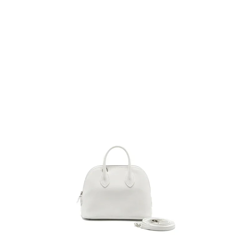 Hermès Mini Bolide New White Evercolor Silver HW