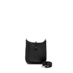 Hermès Mini Evelyne Black Clemence Silver HW Replica