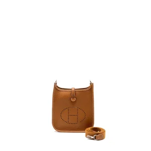 Hermès Mini Evelyne Gold Clemence Silver HW - Premium