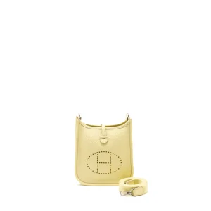 Hermès Mini Evelyne Jaune Milton Clemence Silver HW Replica