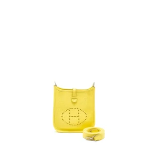 Hermès Mini Evelyne Limoncello Clemence Silver HW - High-End Inspired