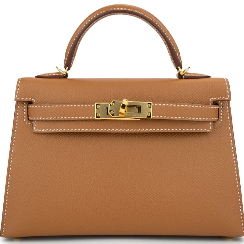 Hermès Mini Kelly Sellier Epsom Gold Gold HW - Premium Replica