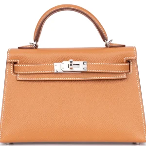 Hermès Mini Kelly Sellier Epsom Gold Palladium HW - Artisan-Grade Dupes