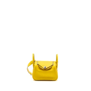 Hermès Mini Lindy 9O Jaune De Naples Swift Silver HW