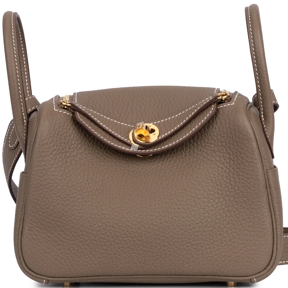 Hermès Mini Lindy Clemence Etoupe Gold HW - Artisan Dupes