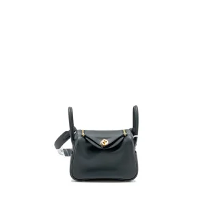 Hermès Mini Lindy Vert Rousseau Replica | Gold HW Bag