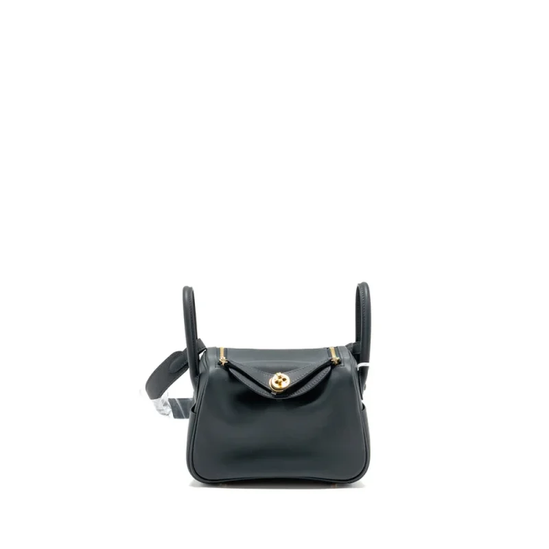 Hermès Mini Lindy Vert Rousseau Replica | Gold HW Bag