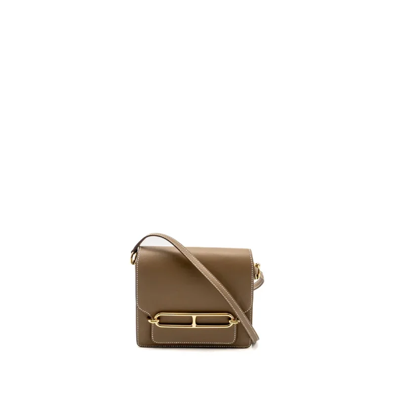 Hermès Mini Roulis Etoupe Swift Light Gold HW | Replica Bags