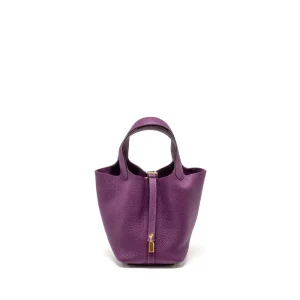 Hermès Picotin 18 Lock Anemone Clemence Replica - Gold HW