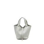 Hermès Picotin 18 Lock Blue Pale Clemence Silver HW Replica