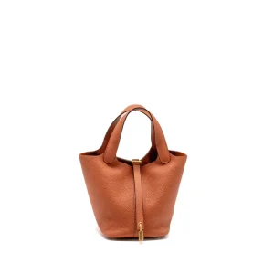 Hermès Picotin 18 Lock Cuivre Clemence Gold HW Replica