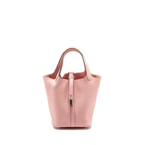 Hermès Picotin 18 Lock Rose Sakura Clemence Dupes