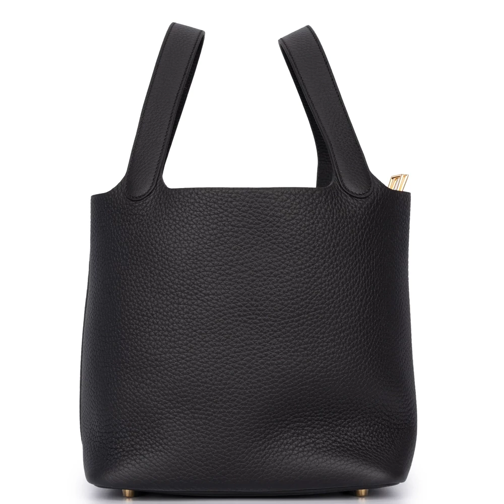 Hermès Picotin 22 Clemence Noir Rough Gold HW – 1:1 Replica