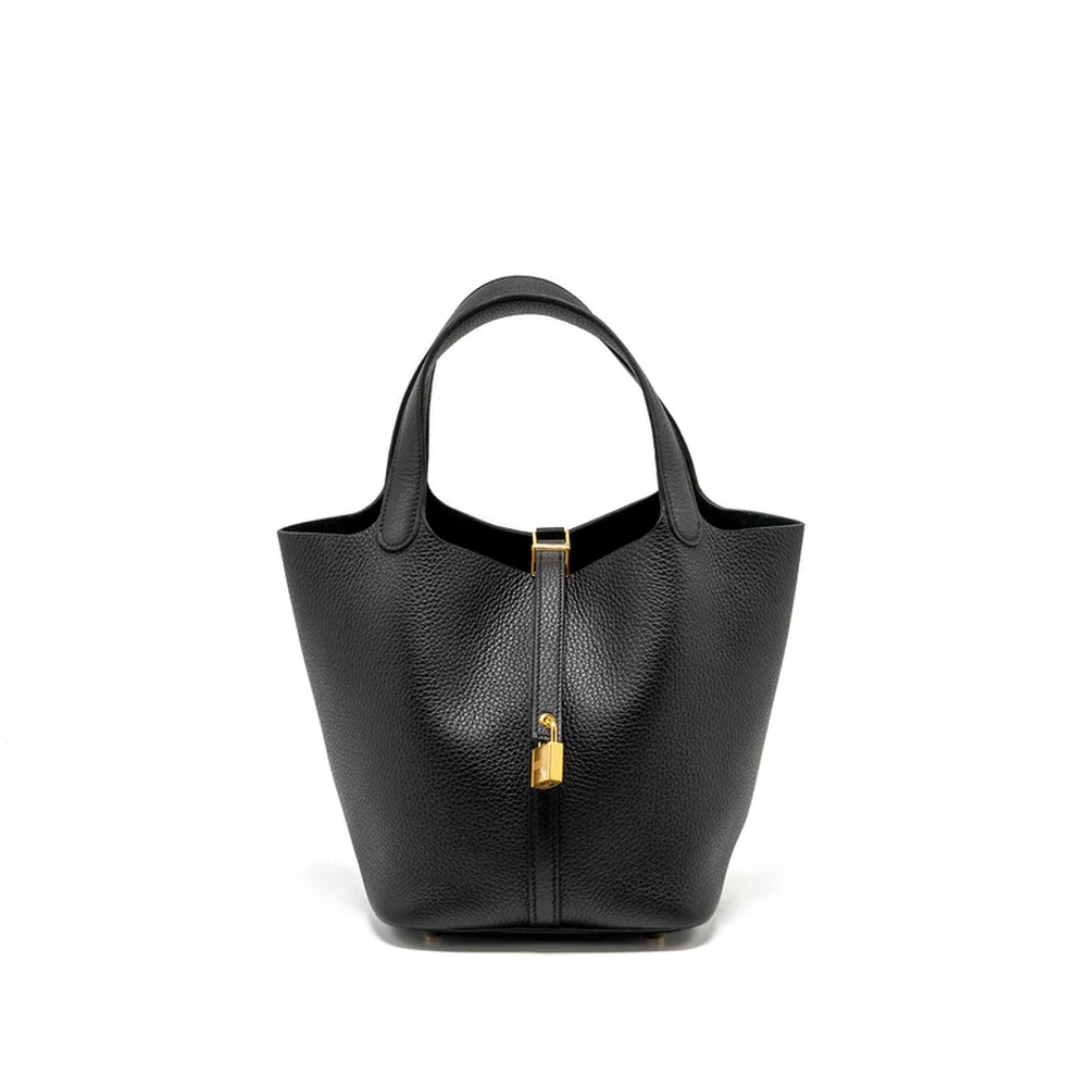 Hermès Picotin 22 Lock Black Clemence Gold HW - Best Replica