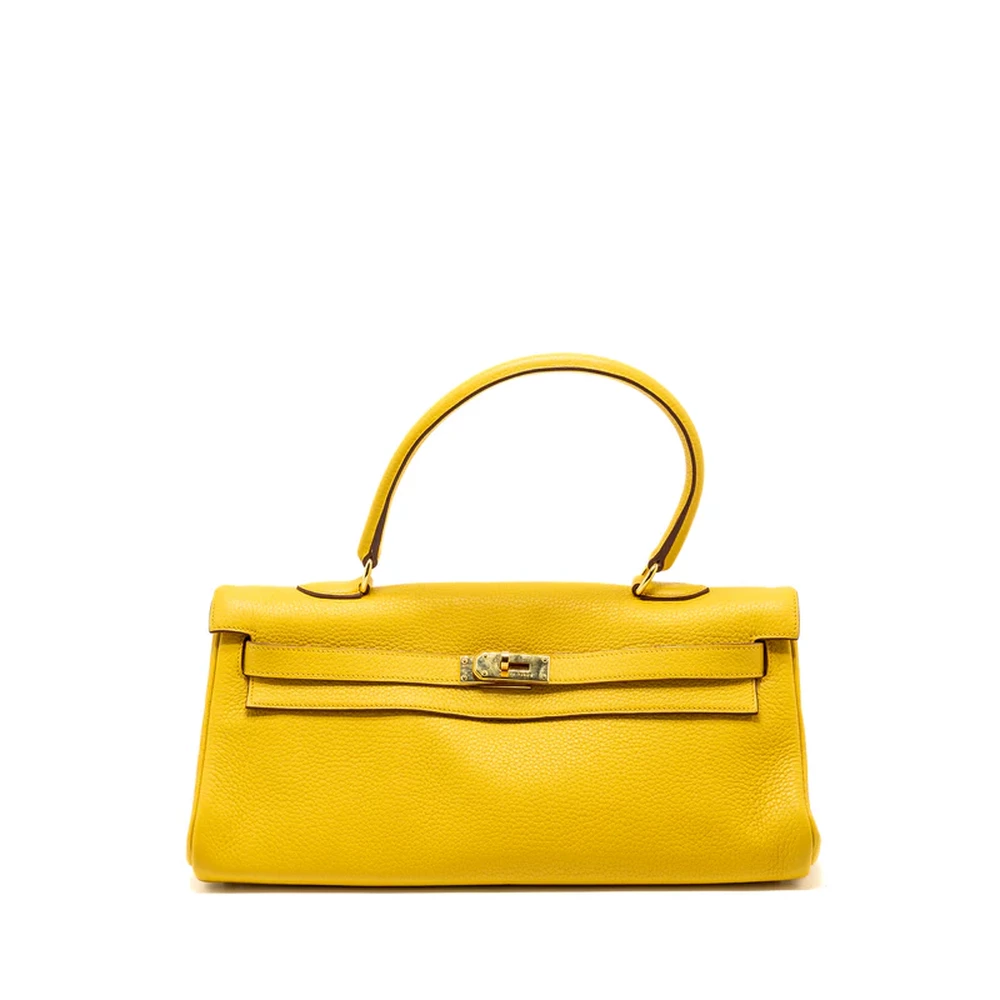 Hermès Shoulder Kelly Jaune Amber Clemence Gold HW | Replica Bags