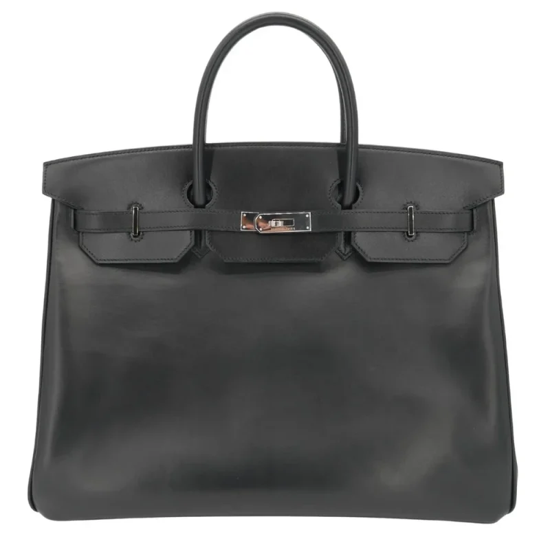 High-End Hermès Inspired - 40cm Birkin Black Box Calf Bag