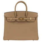 High-End Hermès Inspired - Birkin 25 Beige Marfa Togo Gold HW