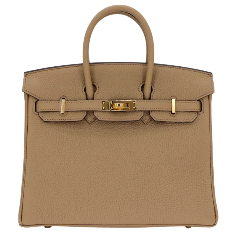 High-End Hermès Inspired - Birkin 25 Beige Marfa Togo Gold HW