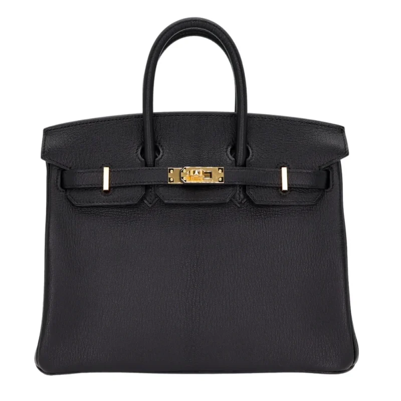 High-End Hermès Inspired - Birkin 25 HSS Black/Gold Chèvre