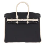 High-End Hermès Inspired - Birkin 25 HSS Black/Craie Togo