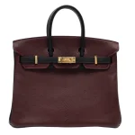 High-End Hermès Inspired Birkin 25 HSS Bordeaux/Black Chèvre