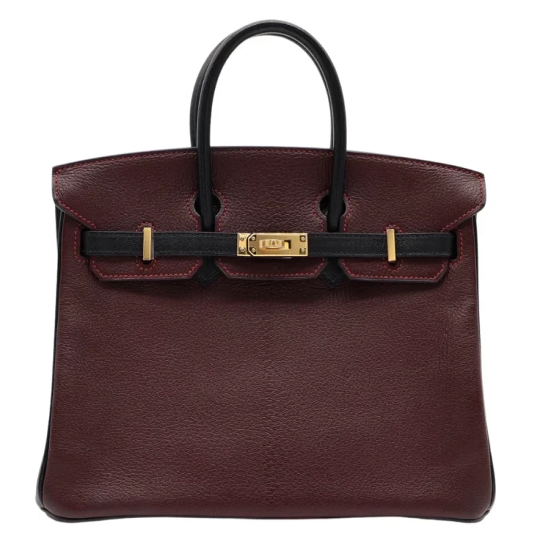 High-End Hermès Inspired Birkin 25 HSS Bordeaux/Black Chèvre
