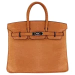 High-End Hermès Inspired - Birkin 25 Natural Lizard Palladium HW