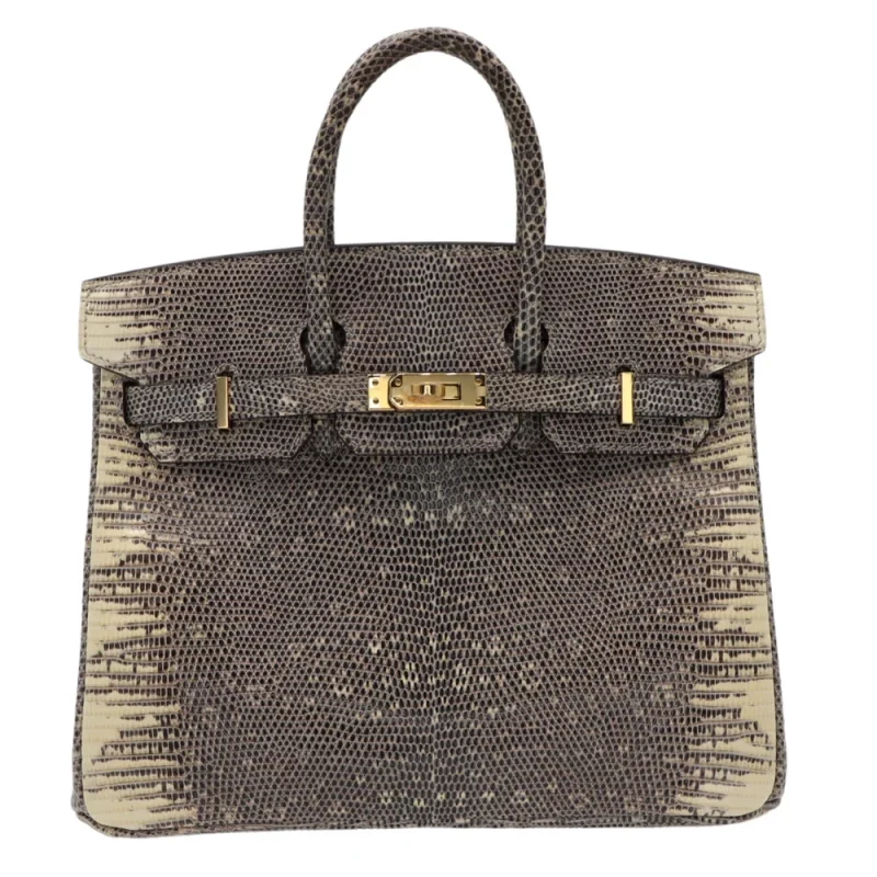 High-End Hermès Inspired - Birkin 25 Ombre Lizard Gold HW