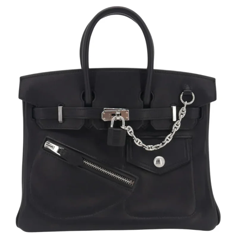 High-End Hermès Inspired - Birkin 25 Rock Black Volupto Palladium HW