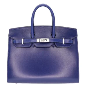 High-End Hermès Inspired Birkin 25 Bleu Saphir Box Calf
