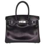 High-End Hermès Inspired - Birkin 30 Black Box Calf Palladium HW
