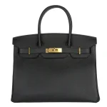 High-End Hermès Inspired - Birkin 30 Black Epsom Gold HW