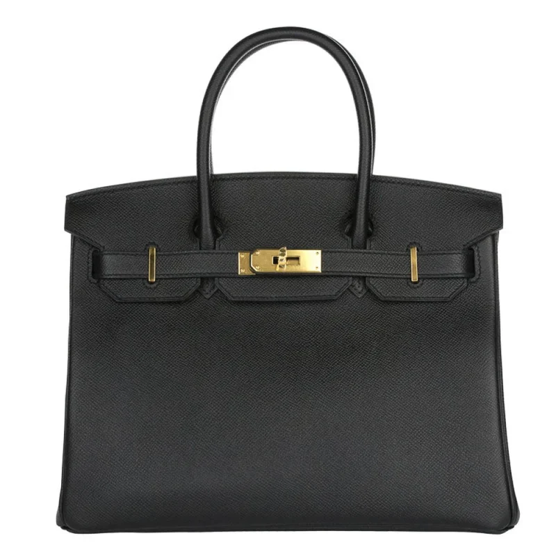 High-End Hermès Inspired - Birkin 30 Black Epsom Gold HW