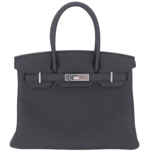 High-End Hermès Inspired - Birkin 30 Black Togo Palladium HW