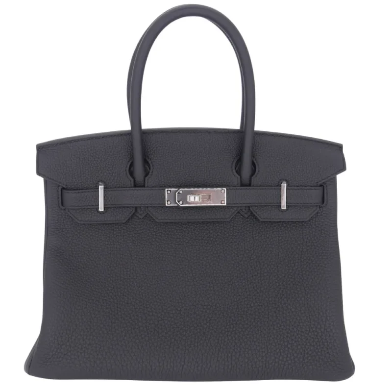 High-End Hermès Inspired - Birkin 30 Black Togo Palladium HW