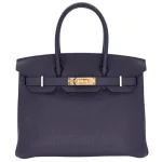 High-End Hermès Inspired - Birkin 30 Bleu Nuit Togo Gold HW
