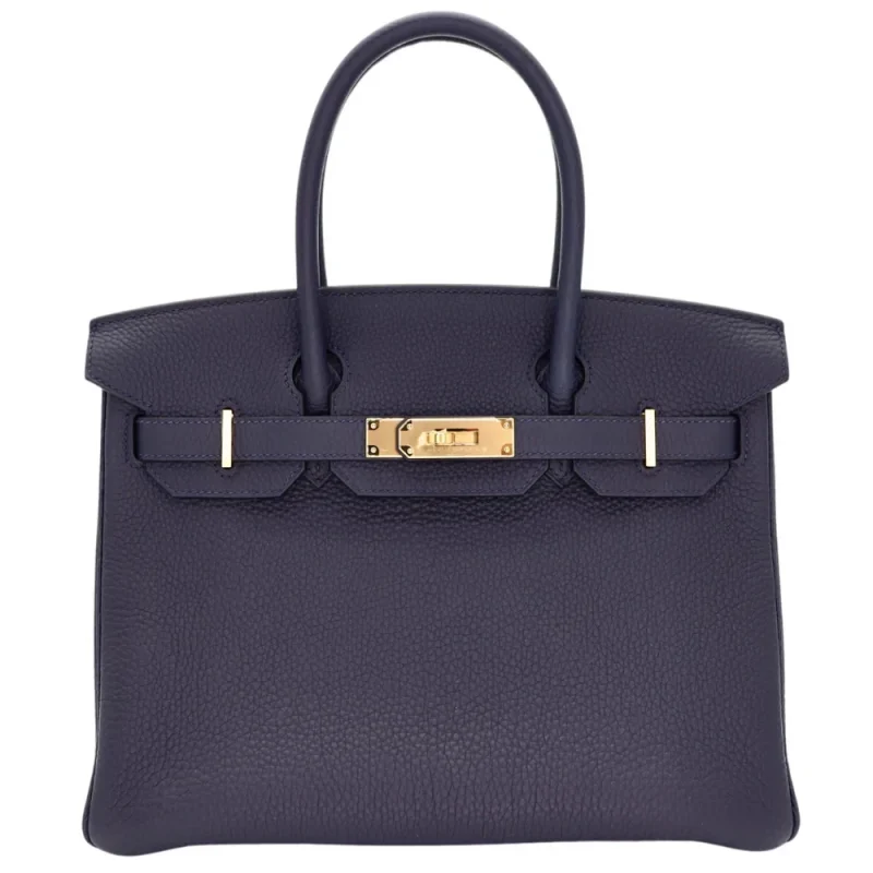 High-End Hermès Inspired - Birkin 30 Bleu Nuit Togo Gold HW