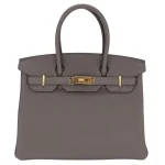 High-End Hermès Inspired - Birkin 30 Etain Togo Gold HW