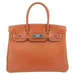 High-End Hermès Inspired - Birkin 30 Fauve Barenia Palladium HW
