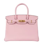 High-End Hermès Inspired - Birkin 30 Rose Sakura Clemence Gold HW